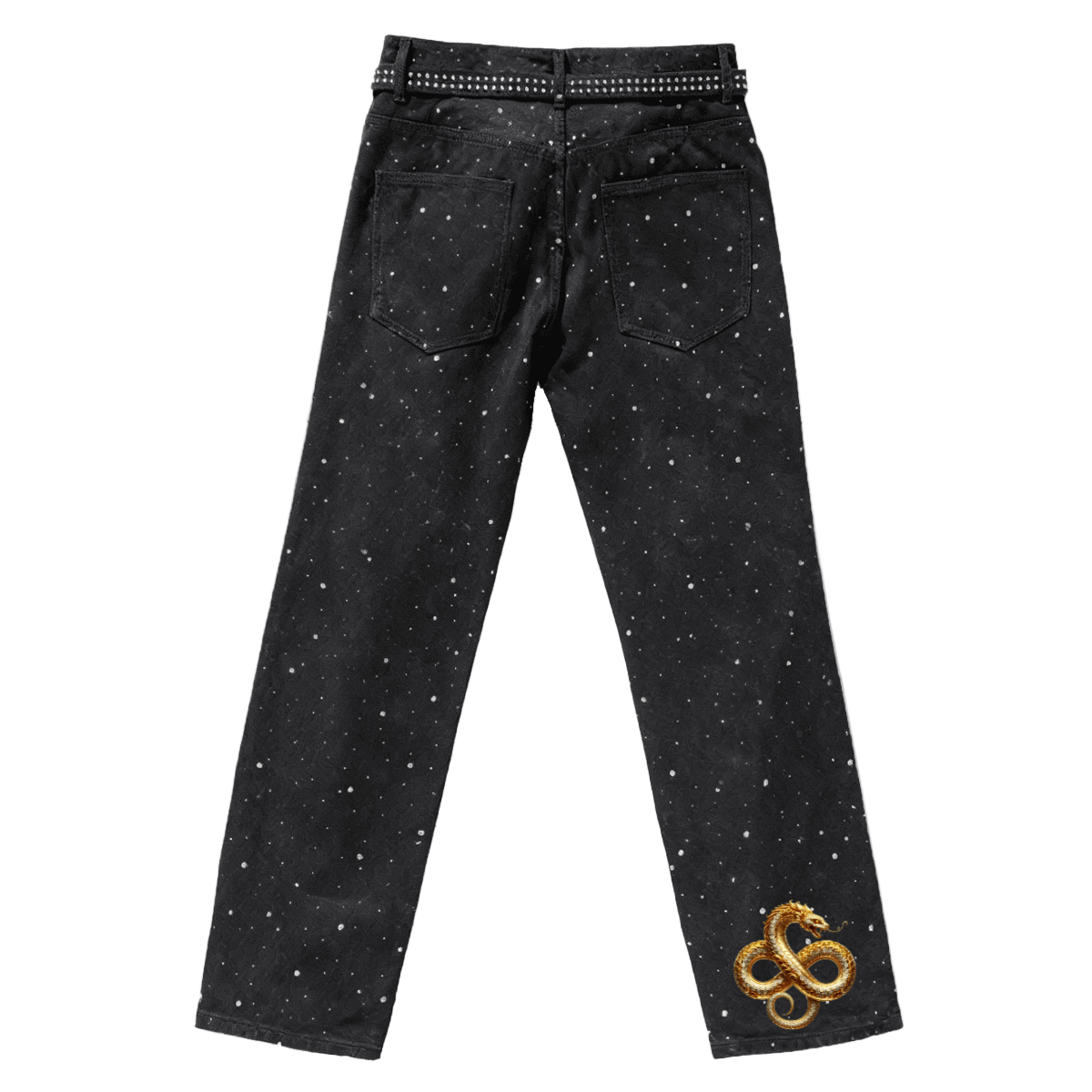 Rhinestone Star Loose Straight Jeans