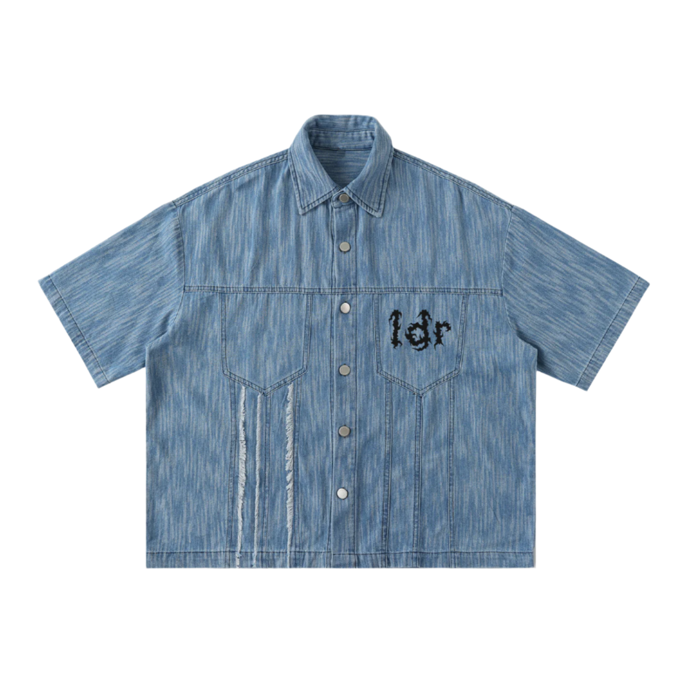 Distressed Wash Short-Sleeve Shirt