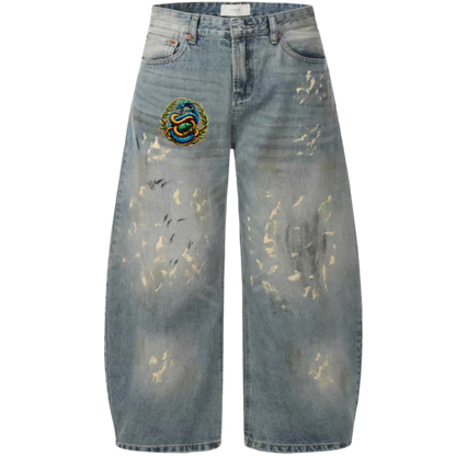 Hand-Painted Loose Streetwear Jeans