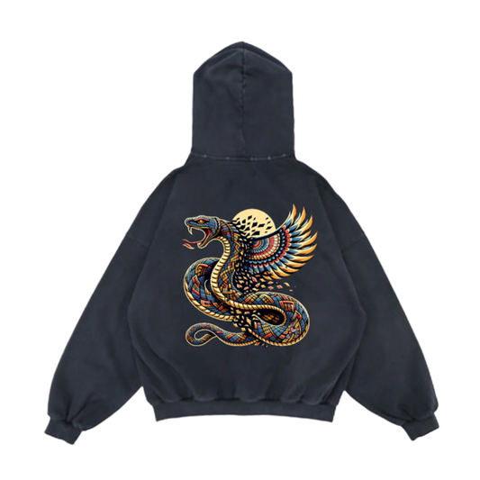 Reverse Pocket Design Distressed Hoodie