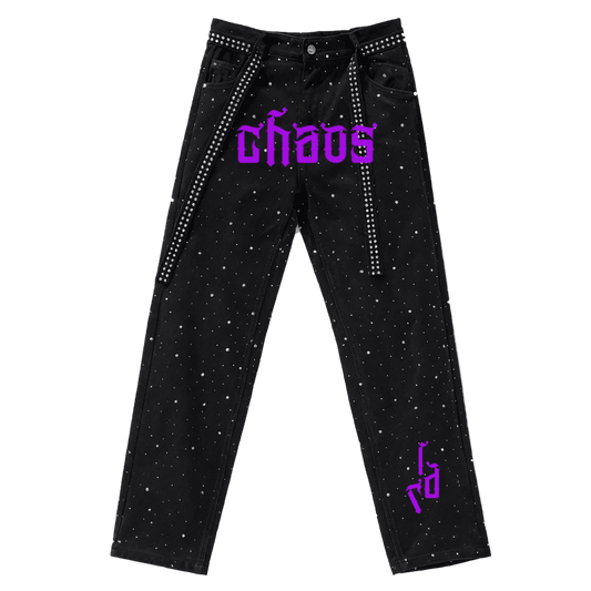 Rhinestone Star Loose Straight Jeans
