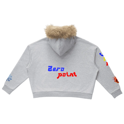 Unisex Fur-Trim Zip-Up Hoodie