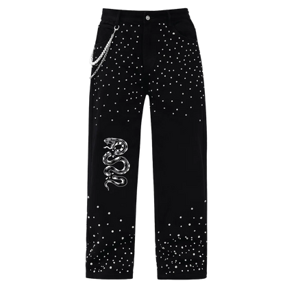 Unisex Rhinestone Jeans