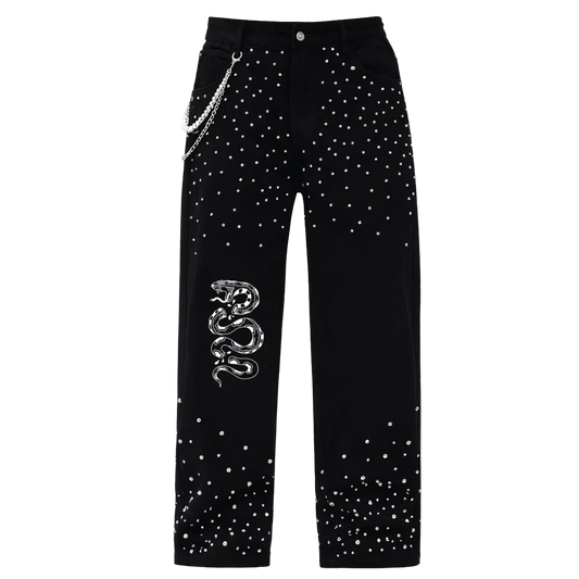 Unisex Rhinestone Jeans