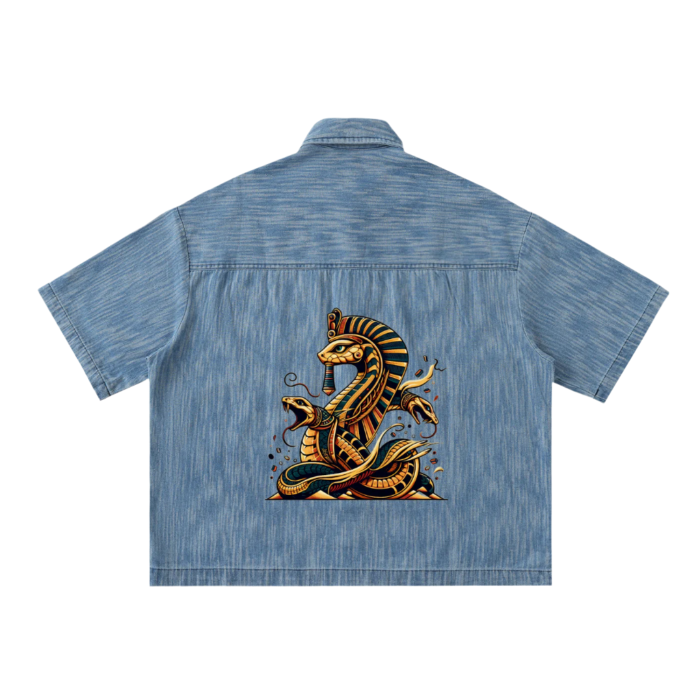 Distressed Wash Short-Sleeve Shirt