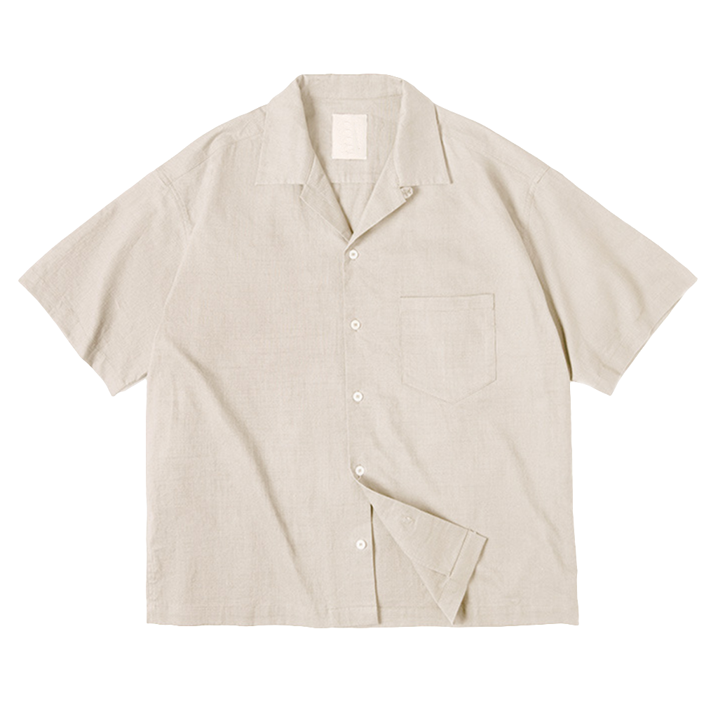Cuban Collar Short-sleeve Shirt