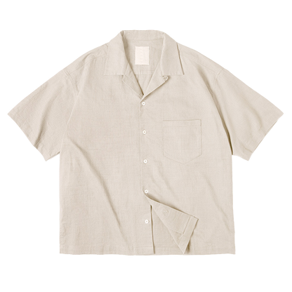 Cuban Collar Short-sleeve Shirt
