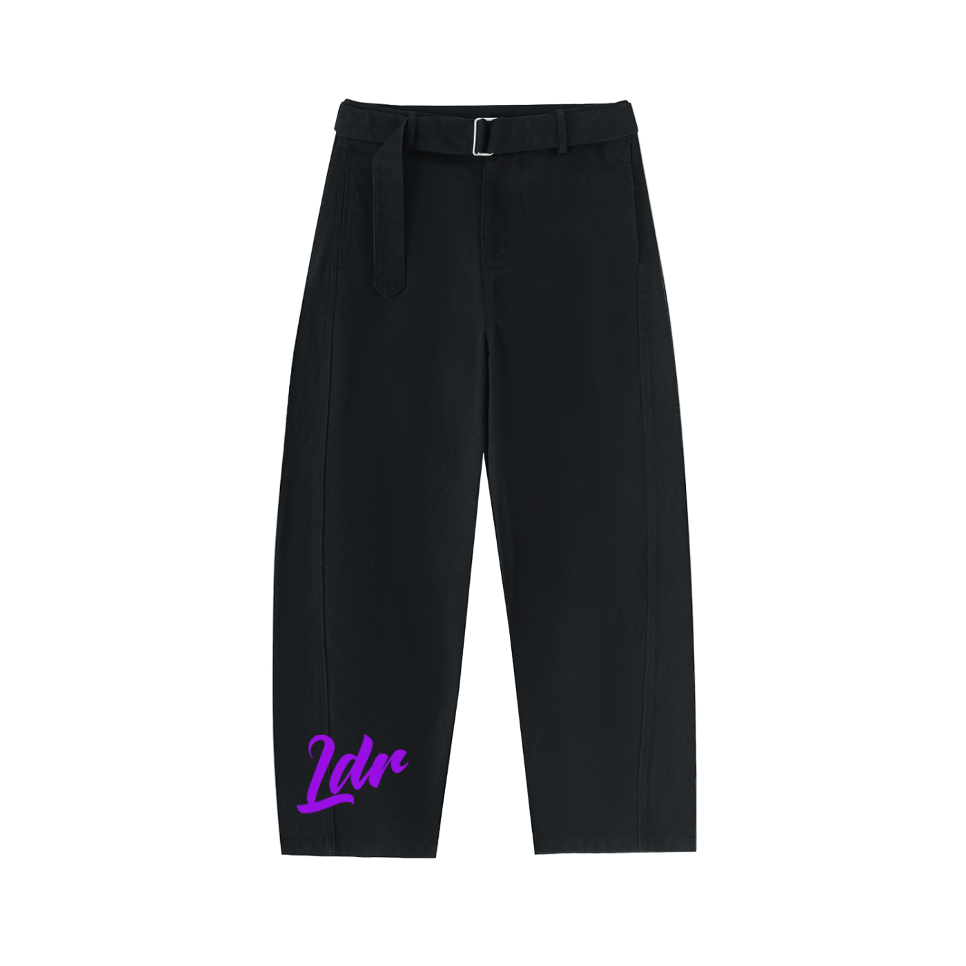 Unisex Belted Curved-Blade Pants
