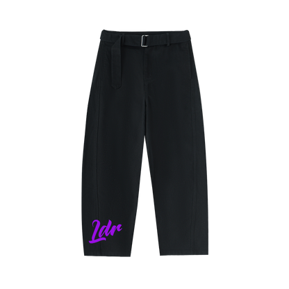 Unisex Belted Curved-Blade Pants