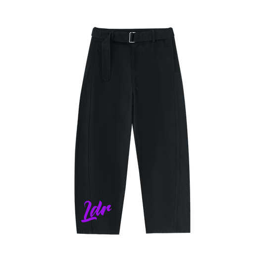 Unisex Belted Curved-Blade Pants