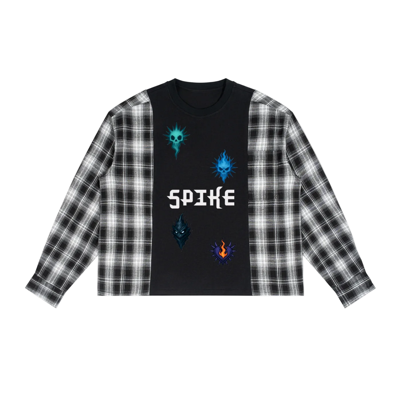 Unisex Plaid Long Sleeve T-Shirt